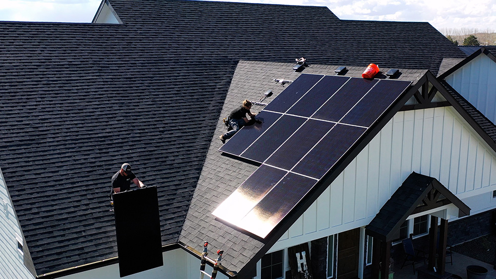 RALOS solar installation on roof of house